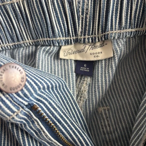 Universal Thread Light Blue Pinstripe High-Rise Railroad Tapered Striped Pants - Picture 7 of 12